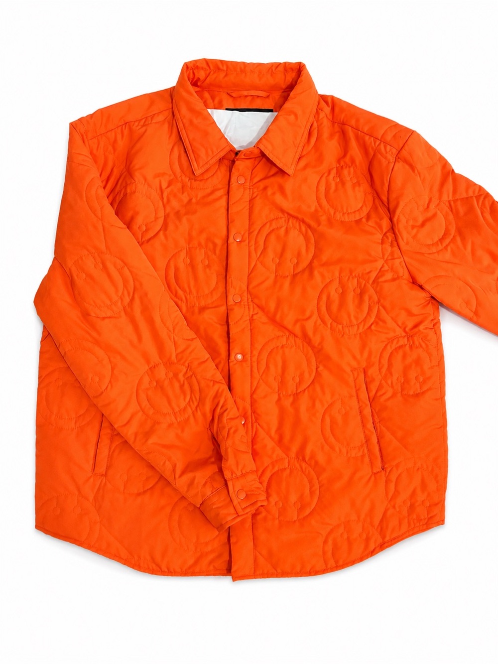 Men's Quilted Lightweight Shirt Jacket in Bright Orange